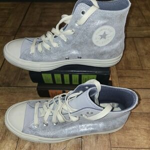 Converse All Star High Top Sneakers Silver Glitter‎ Casual Shoes